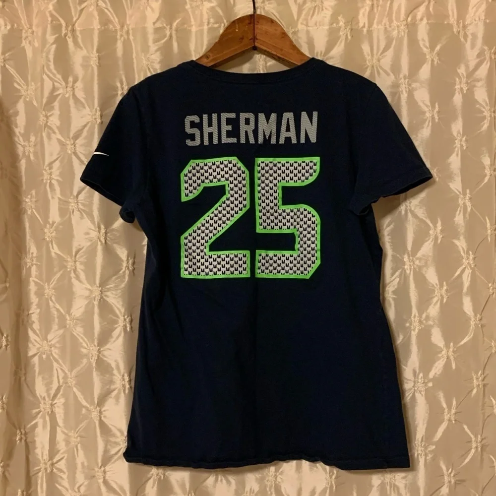 Nike Seattle Seahawks Super Bowl Sherman #25 Short Sleeve Tee Shirt